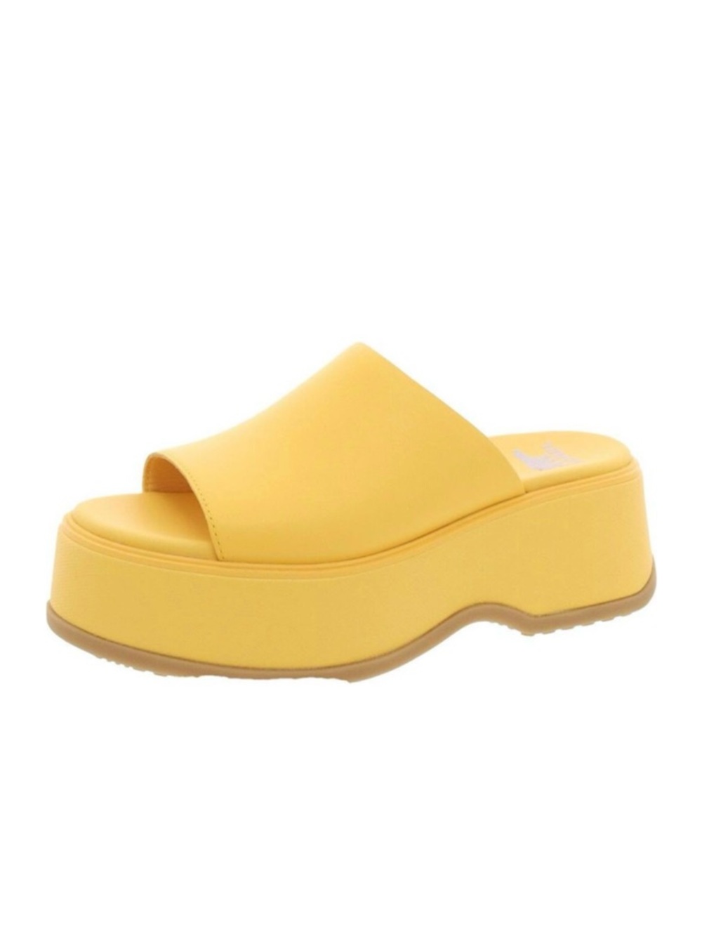 Sorel Yellow Platform Slide Sandals
